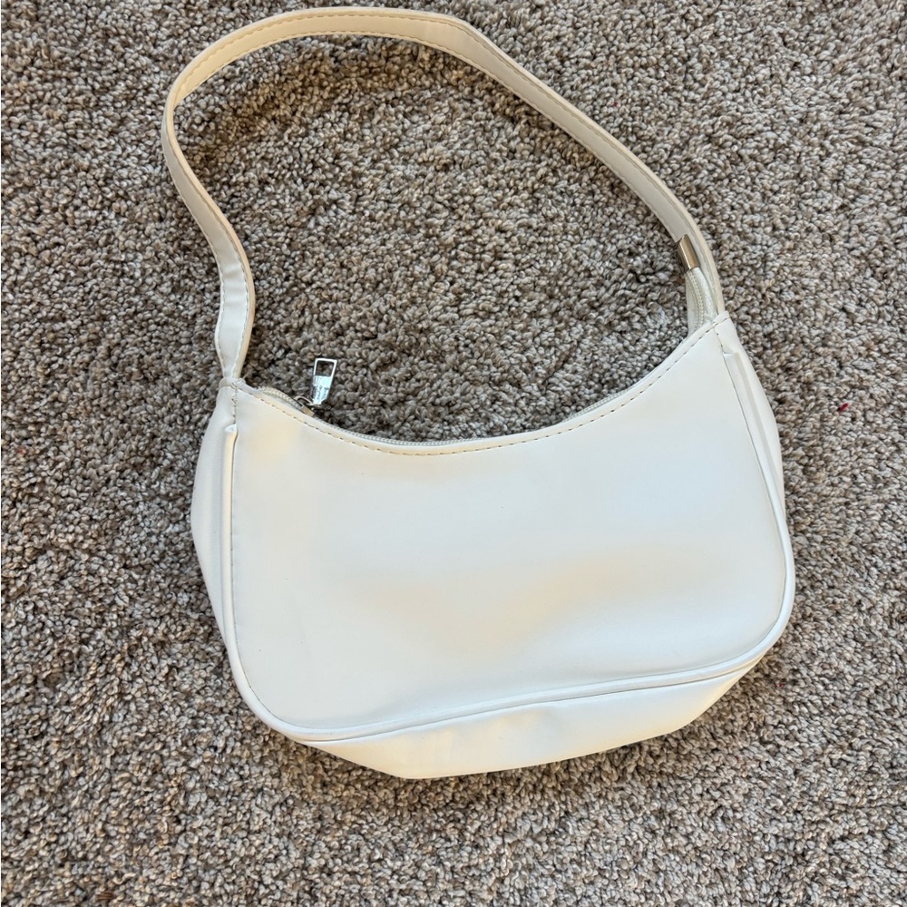 White Shoulder Bag - Minimal Women's Handbag